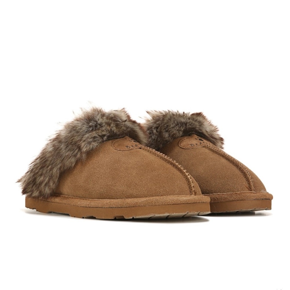 BearPaw Tan Fur-Lined Slippers